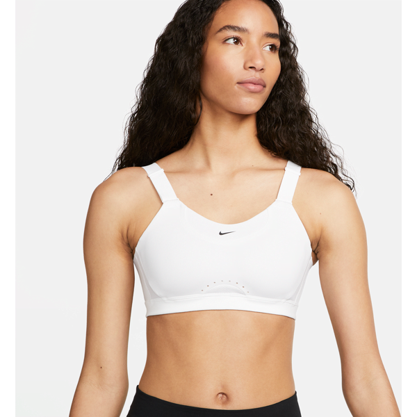 nike bra imbottito e regolabile a sostegno elevato  alpha – donna - bianco