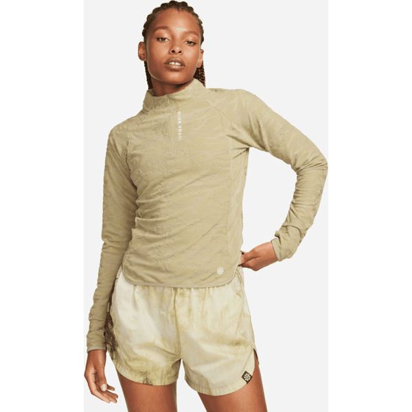 nike top midlayer da trail con zip a 1/4 dri-fit  trail – donna - marrone