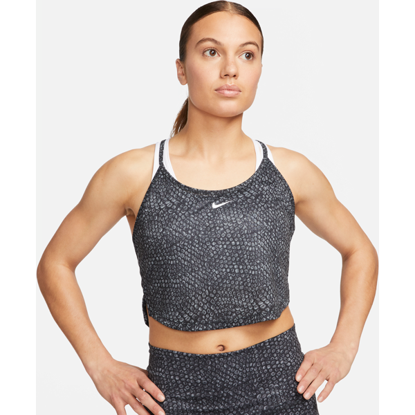 nike canotta da training corta stampata  dri-fit one – donna - nero