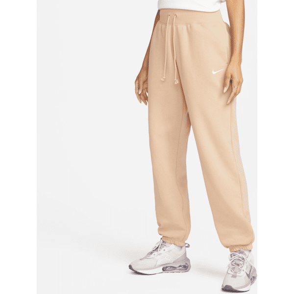 nike pantaloni tuta oversize a vita alta  sportswear phoenix fleece – donna - marrone