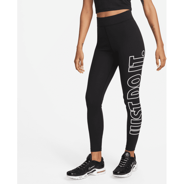 nike leggings a vita alta con grafica  sportswear classics – donna - nero