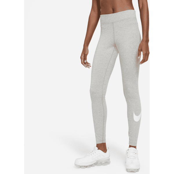 nike leggings a vita media con swoosh  sportswear essential - donna - grigio