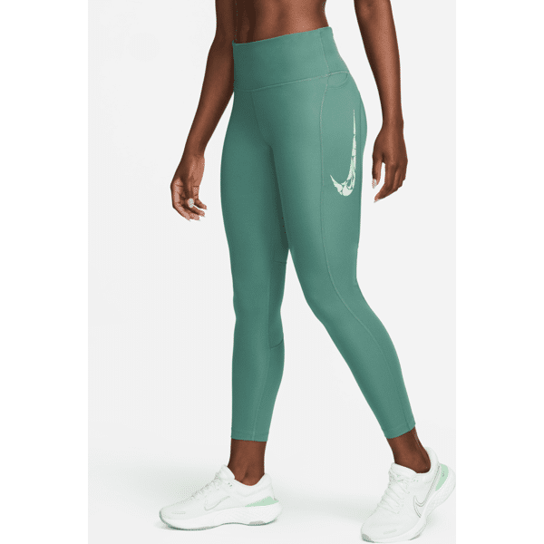 nike leggings da running a 7/8 e vita media con tasche  fast – donna - verde