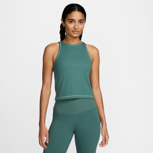 nike canotta a costine dri-fit  one fitted – donna - verde