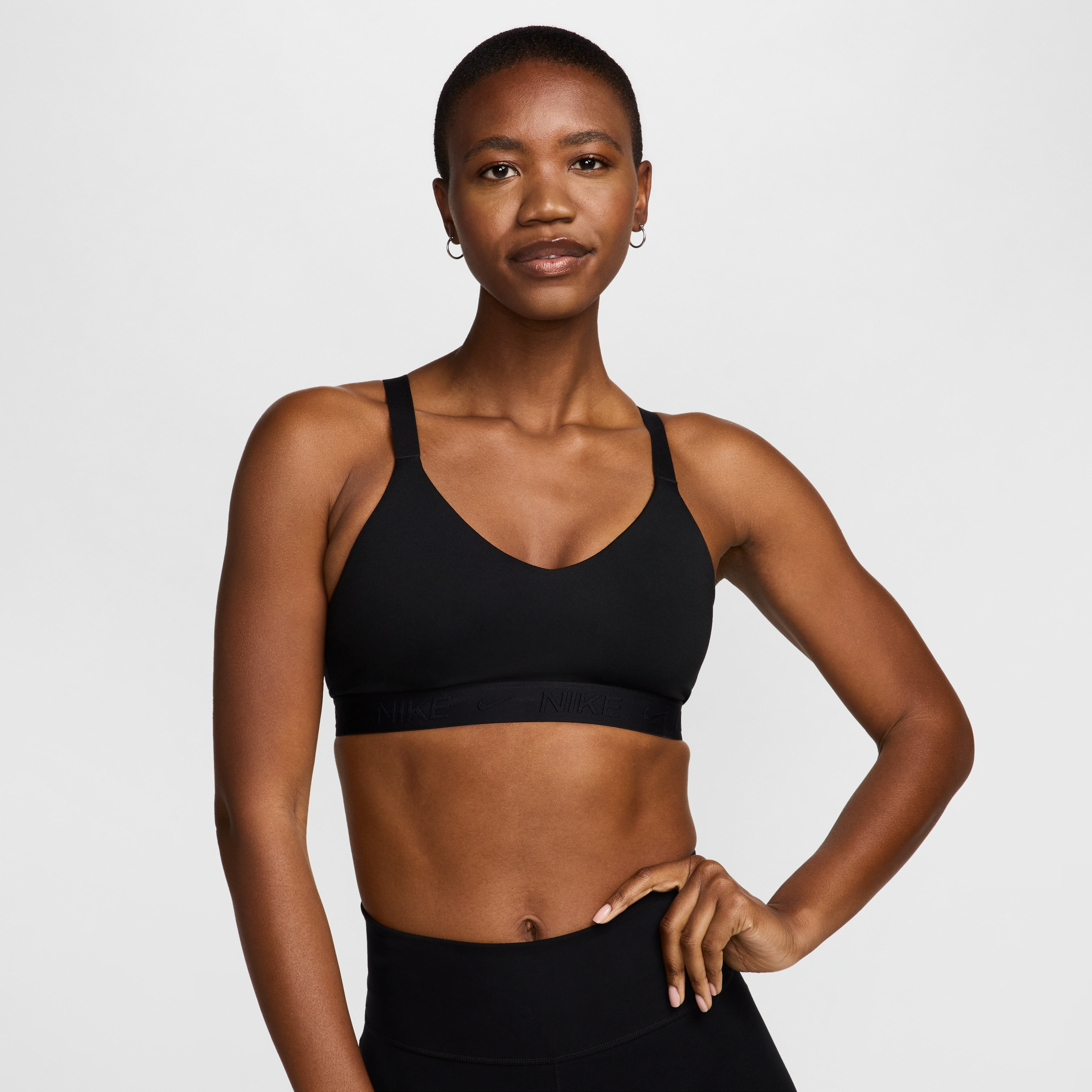 nike bra imbottito regolabile  indy medium support – donna - nero