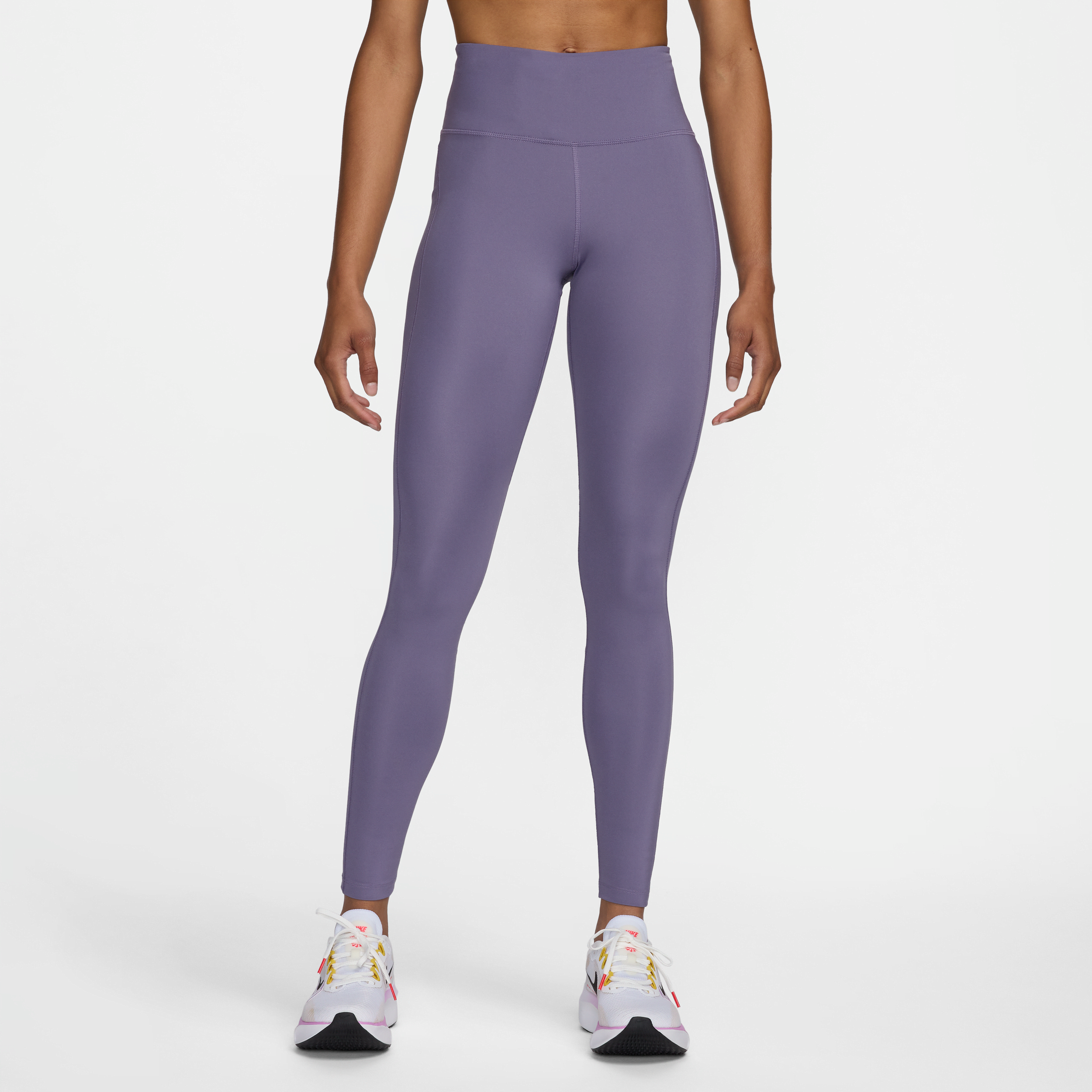 nike leggings da running a vita media con tasca  epic fast - donna - viola