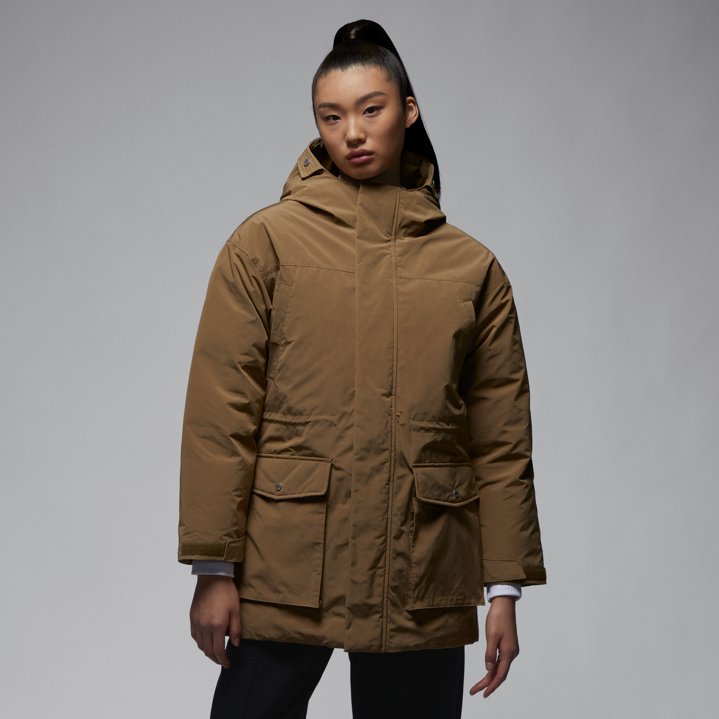 jordan parka in piuma d'oca  - donna - marrone