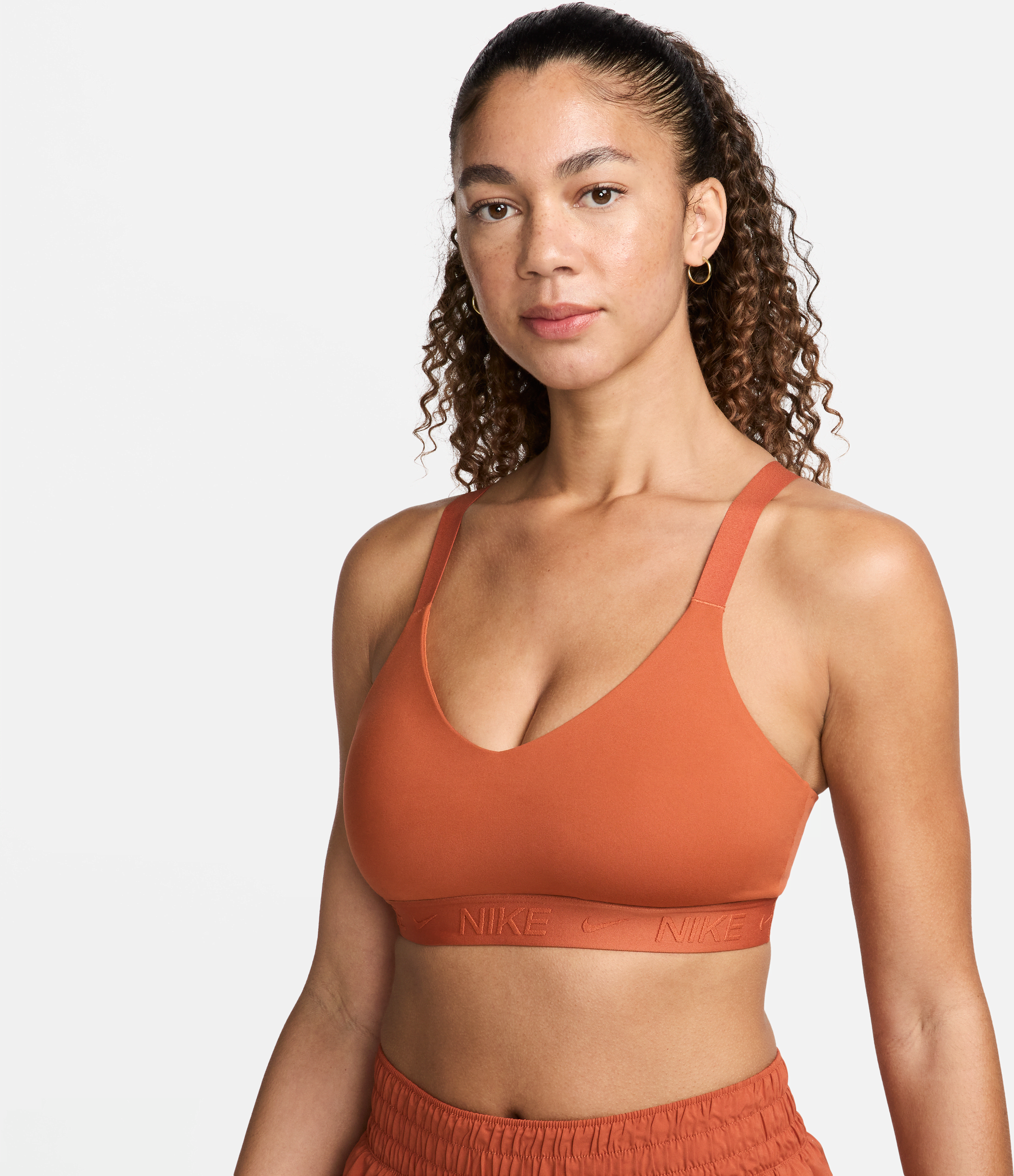 nike bra imbottito regolabile  indy medium support – donna - arancione