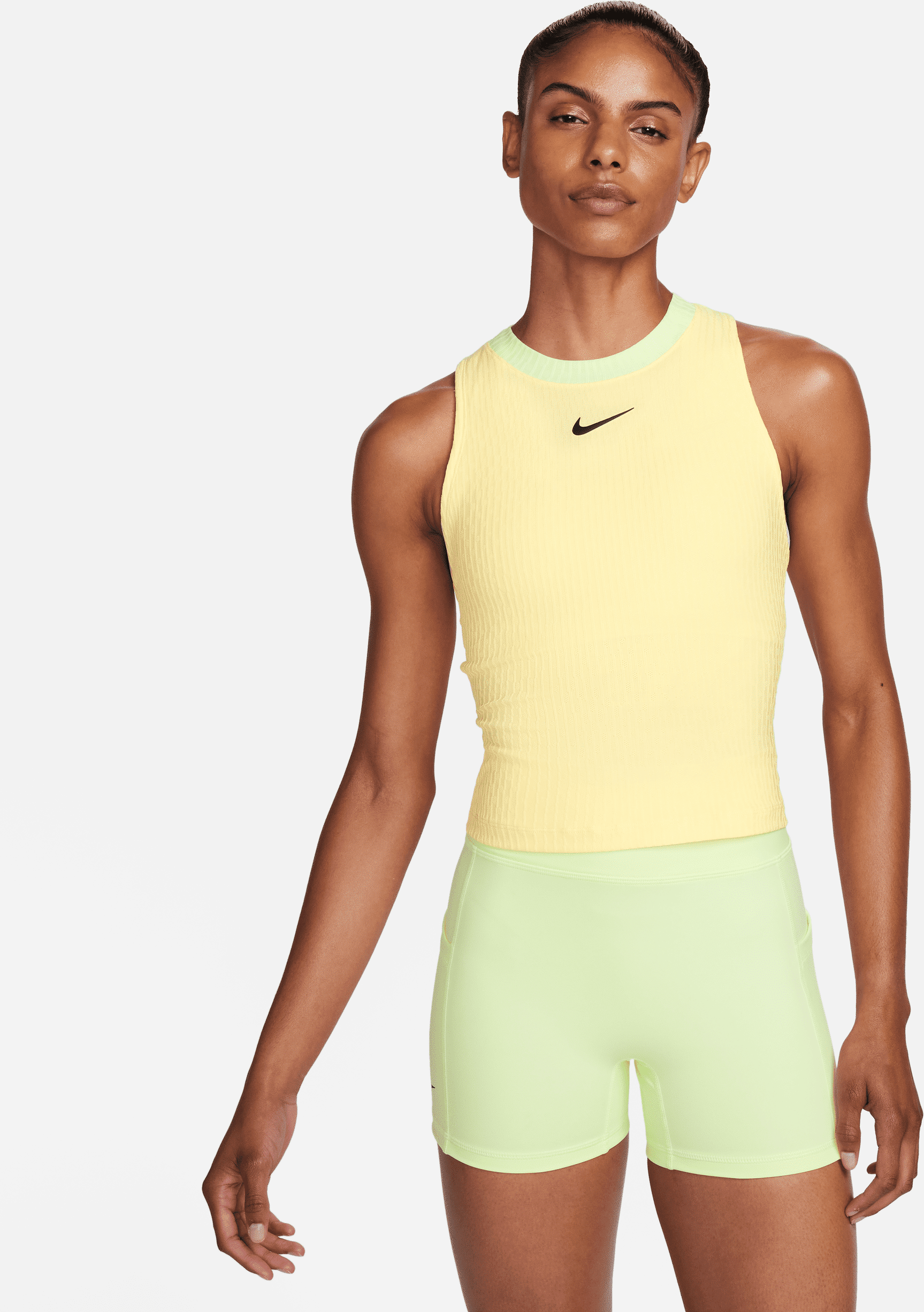 nike canotta da tennis dri-fit court slam – donna - giallo