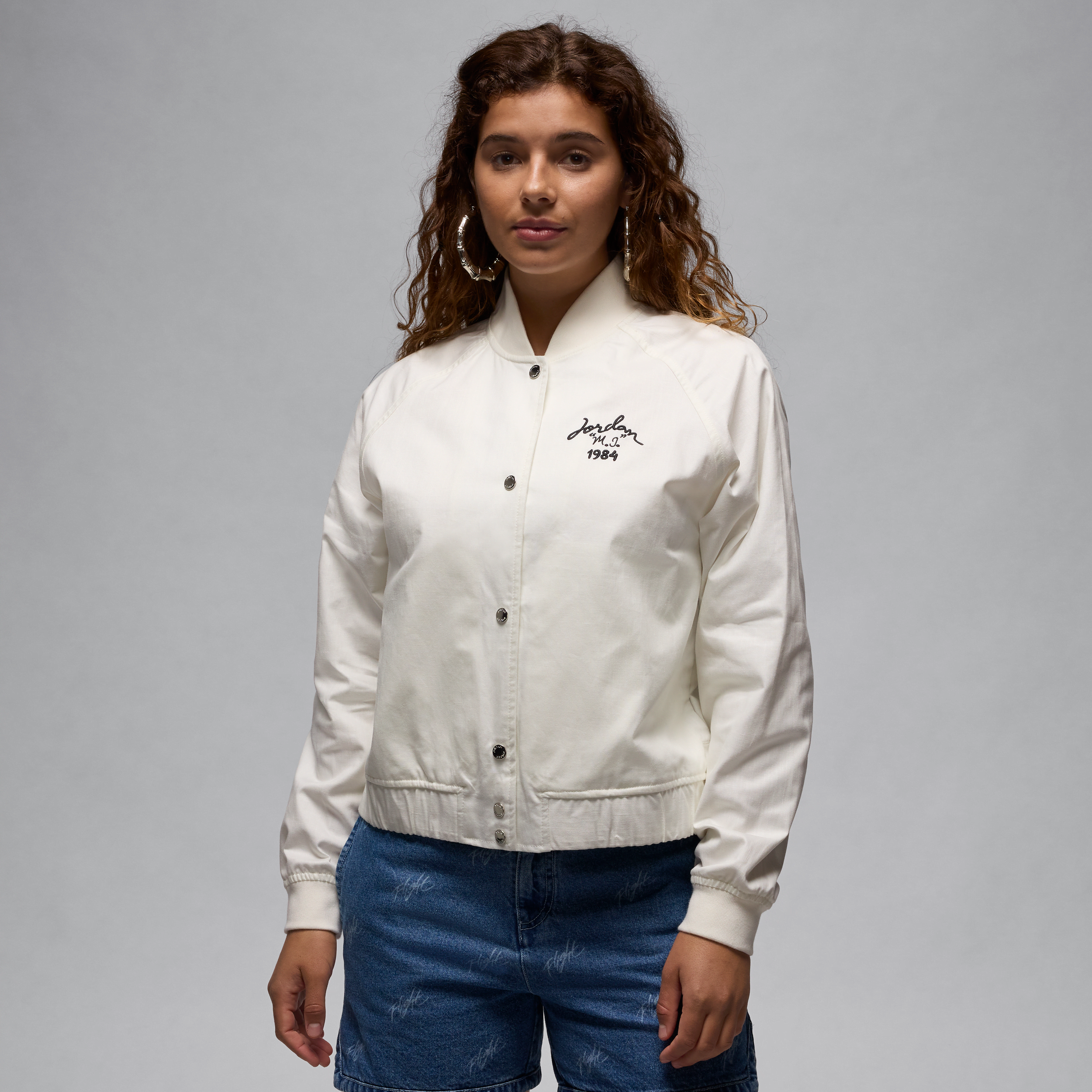 jordan giacca stile college  – donna - bianco