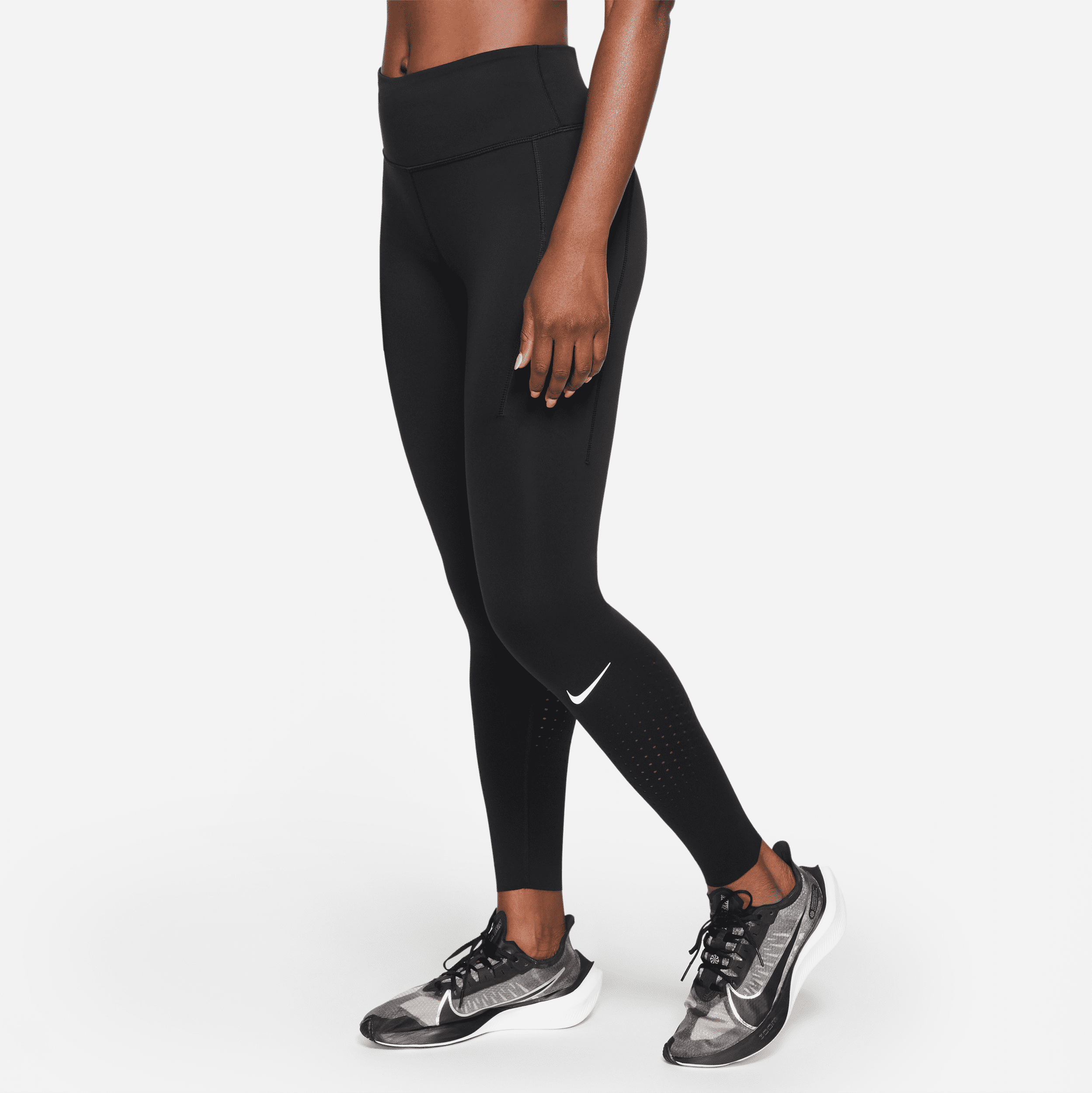 nike leggings a vita media con tasca  epic luxe - donna - nero