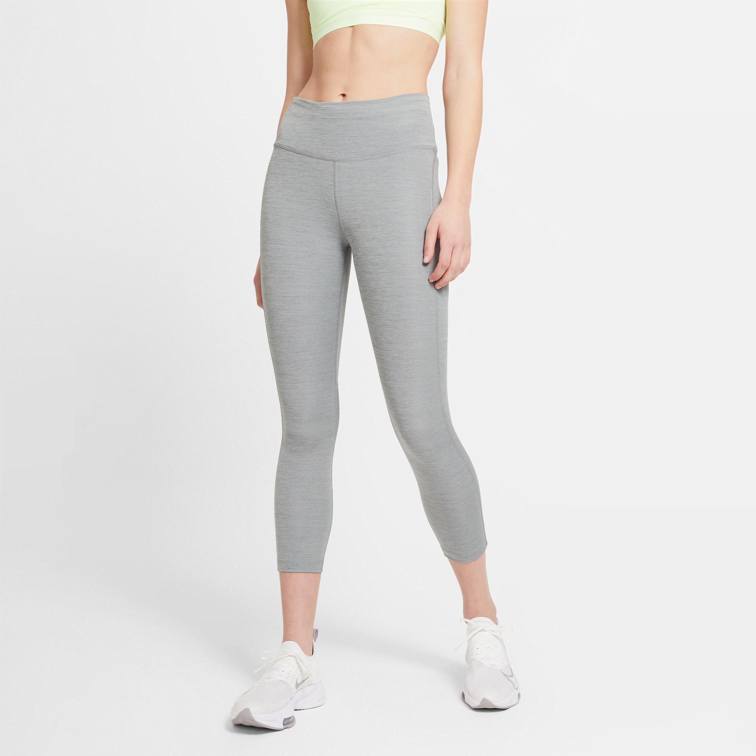 nike leggings da running a lunghezza ridotta e vita media  fast - donna - grigio