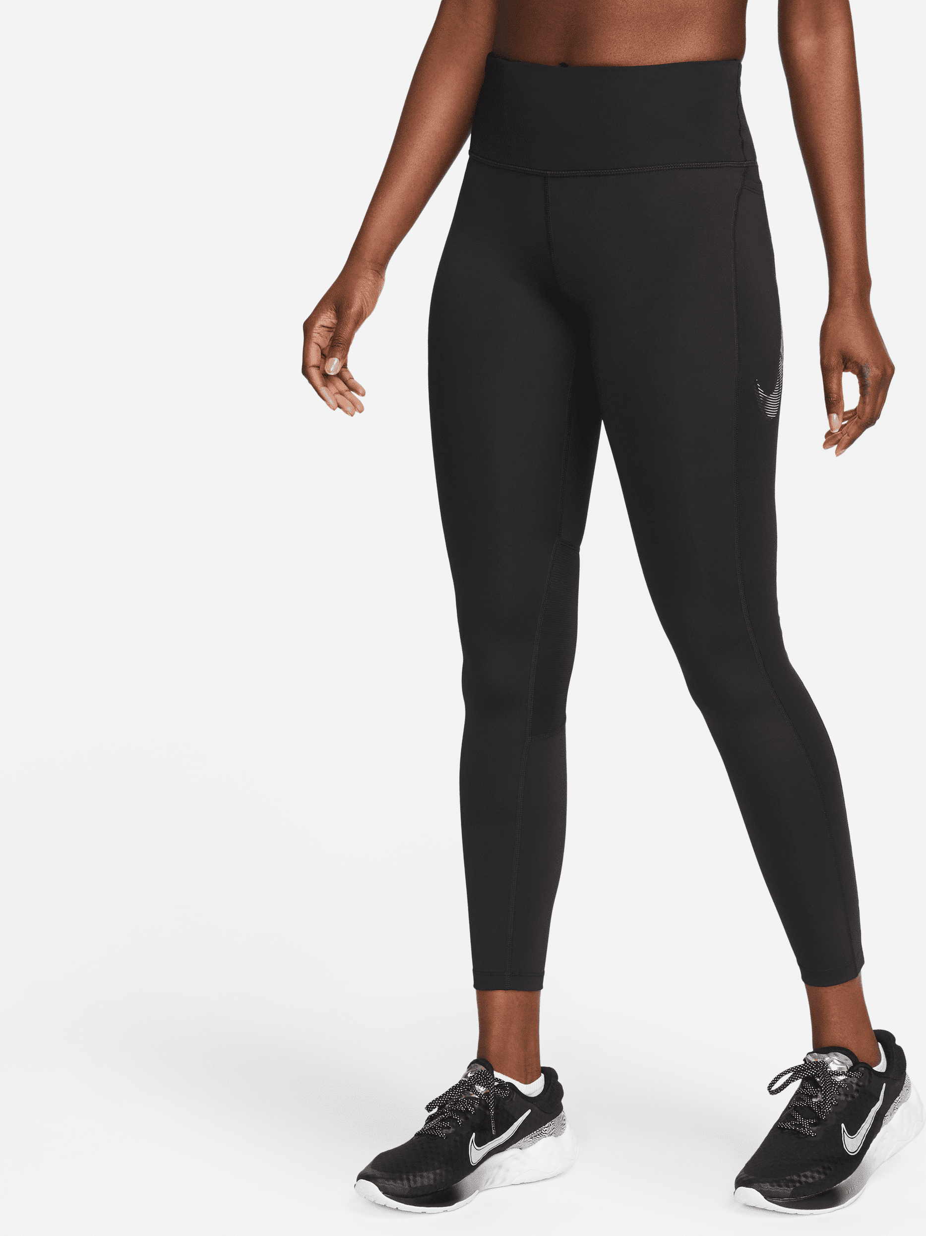 nike leggings da running a 7/8 e vita media con tasche  fast – donna - nero