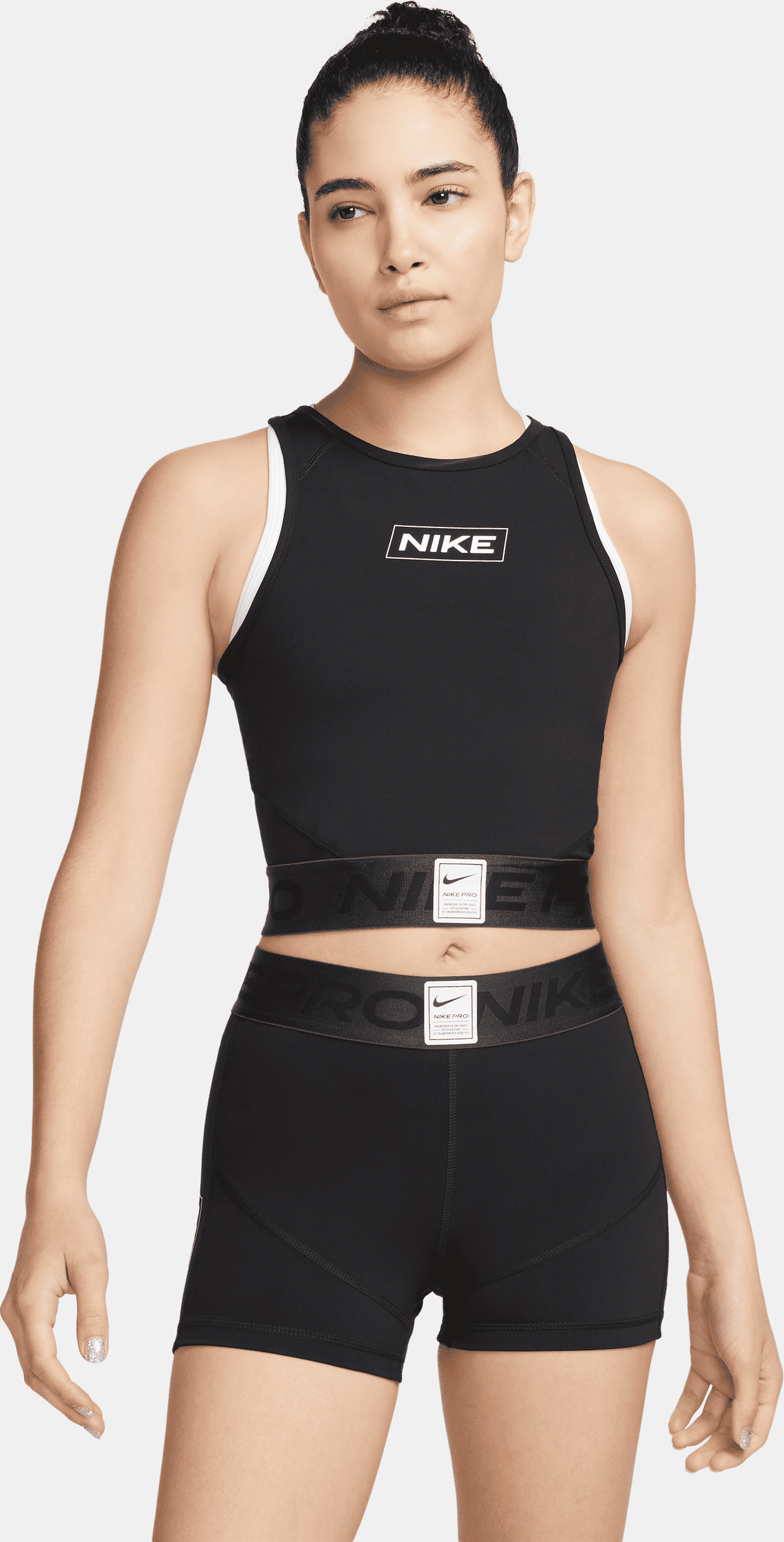 nike canotta corta con grafica  pro dri-fit – donna - nero