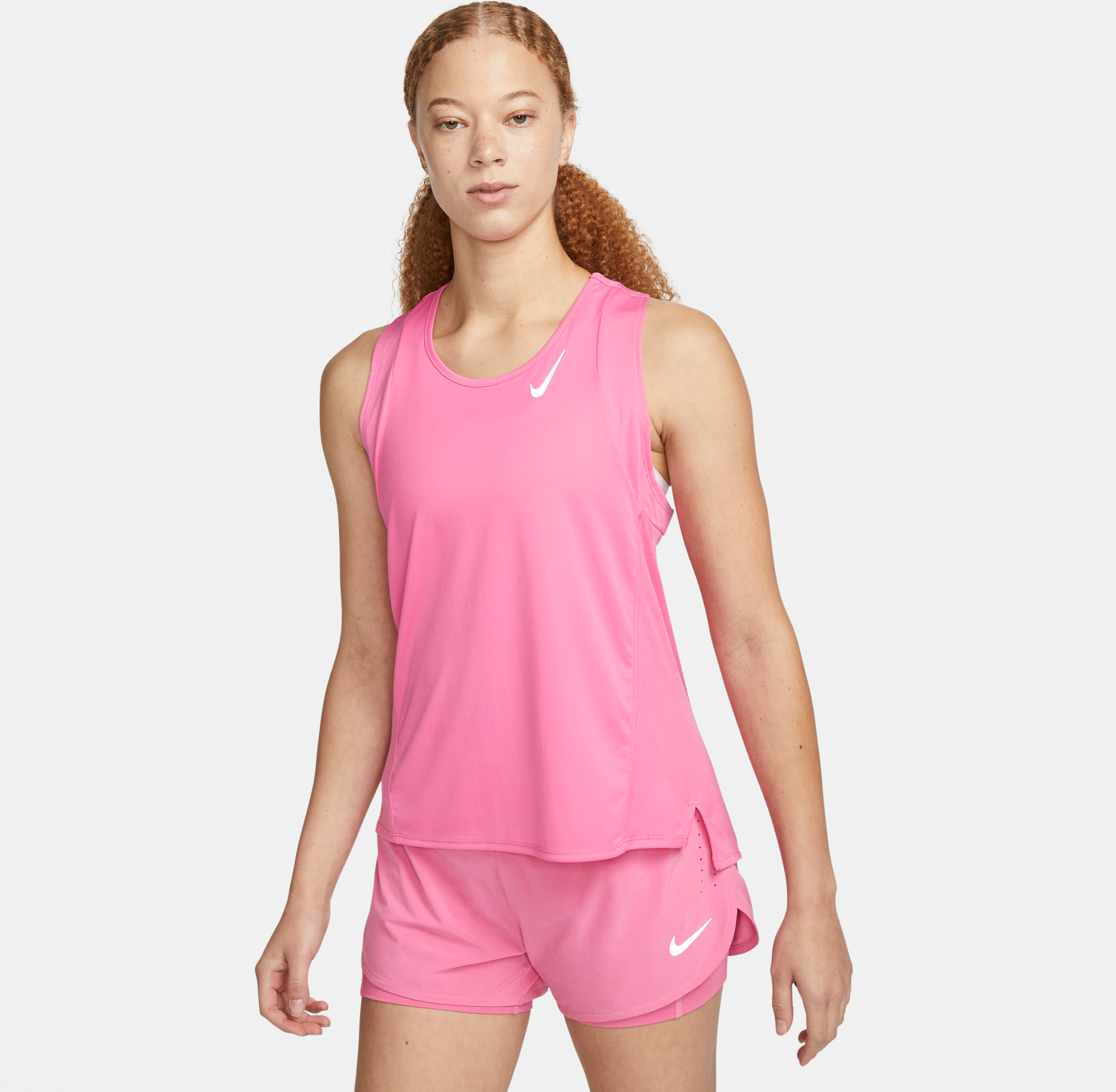 nike canottiera da running  dri-fit race - donna - rosa