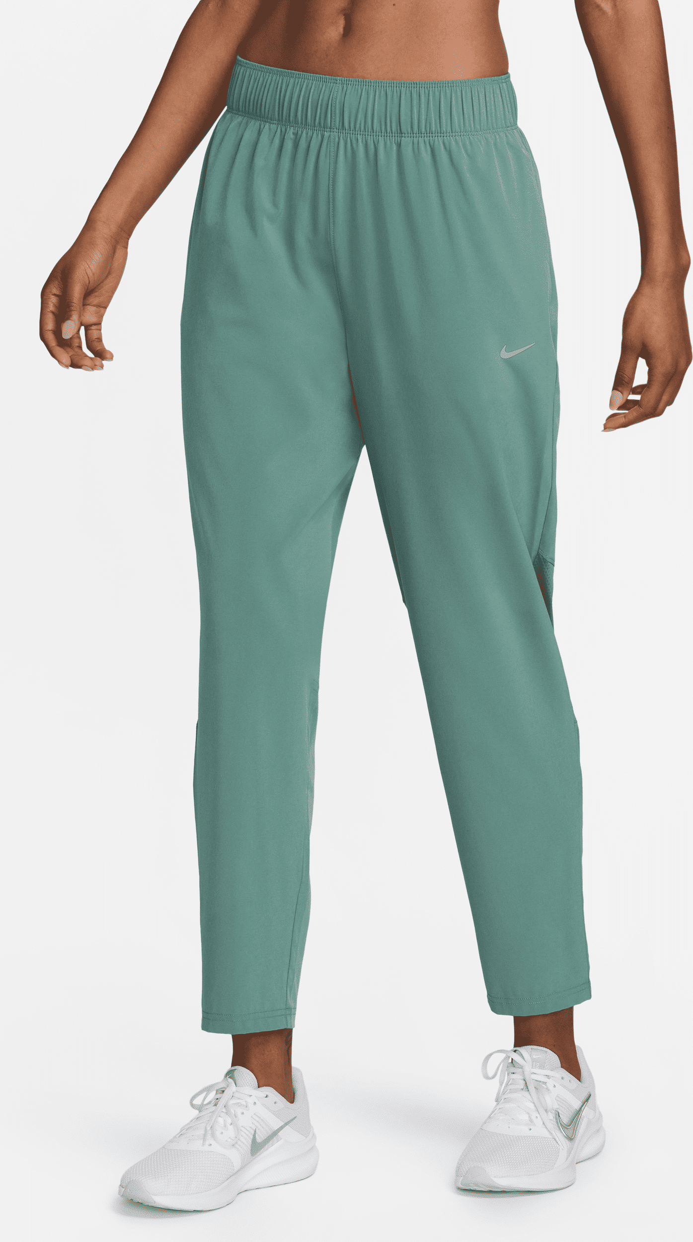 nike pantaloni da running a 7/8 a vita media  dri-fit fast – donna - verde