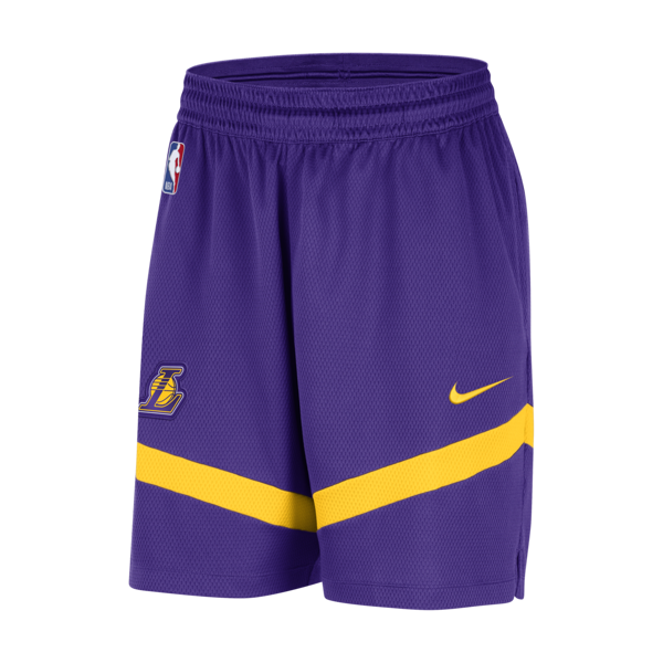 nike shorts 20 cm los angeles lakers icon practice  dri-fit nba – uomo - viola