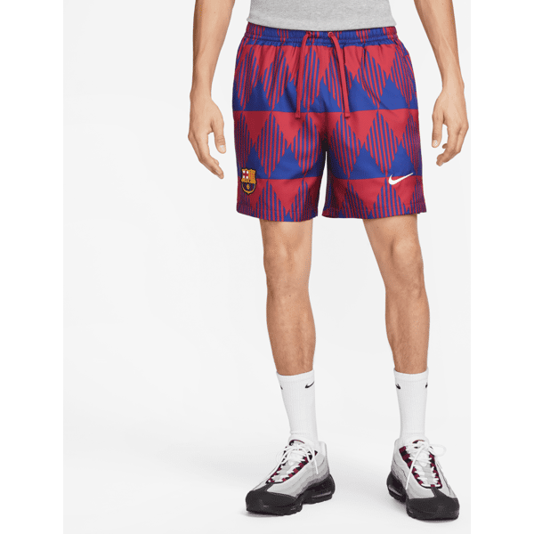 nike shorts da calcio con grafica  fc barcelona flow – uomo - rosso