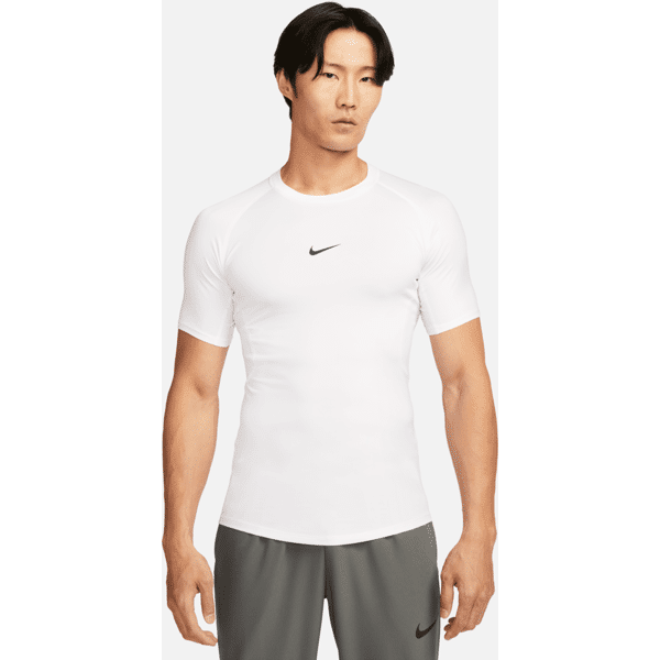 nike maglia fitness a manica corta aderente dri-fit  pro – uomo - bianco