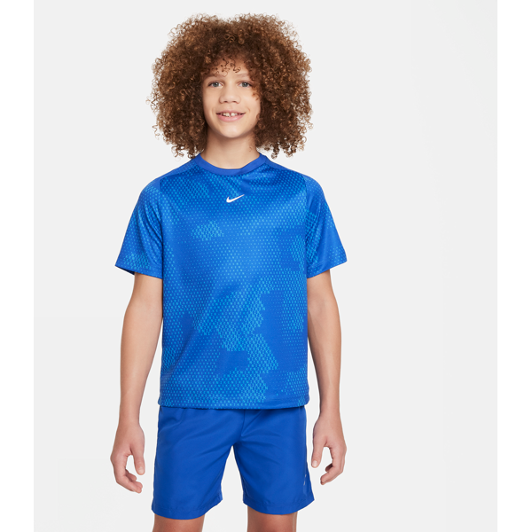 nike maglia a manica corta dri-fit  multi – ragazzo - blu