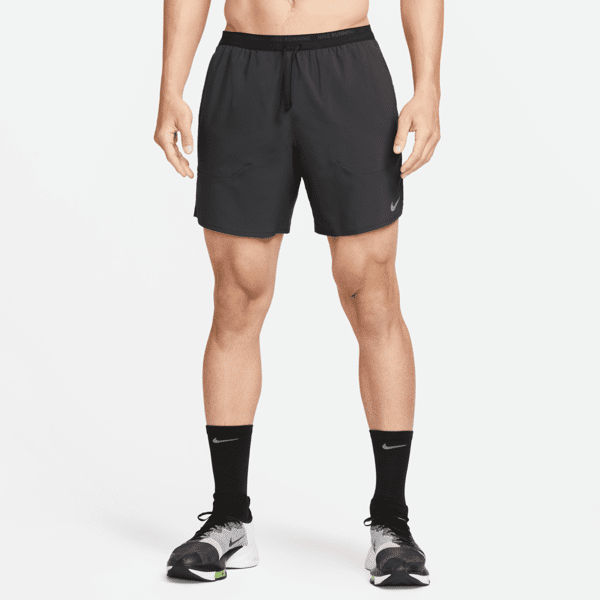 nike shorts da running 18 cm con slip foderati dri-fit  stride – uomo - nero