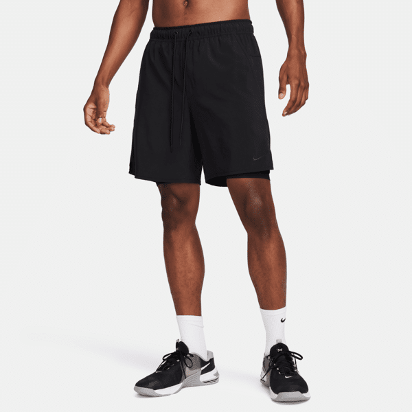 nike shorts versatili 2 in 1 dri-fit 18 cm  unlimited – uomo - nero