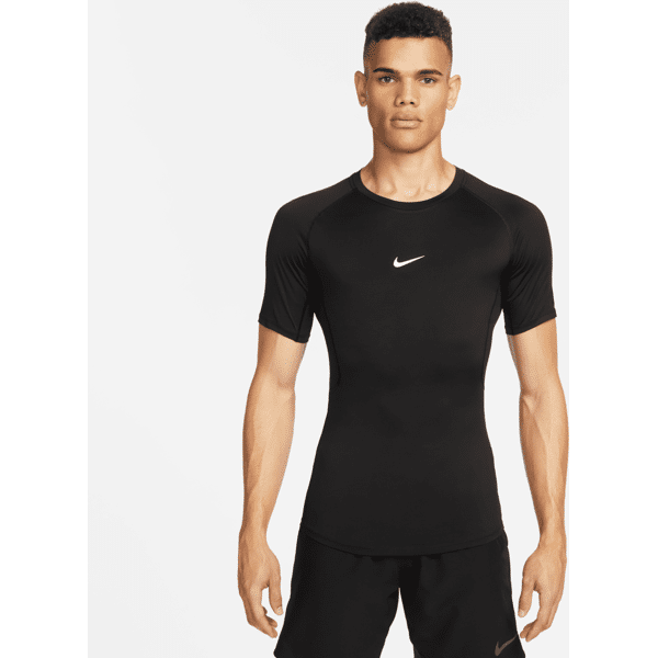 nike maglia fitness a manica corta aderente dri-fit  pro – uomo - nero