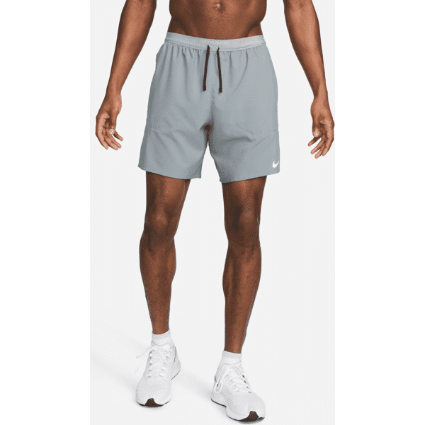 nike shorts da running 2 in 1 18 cm dri-fit  stride – uomo - grigio