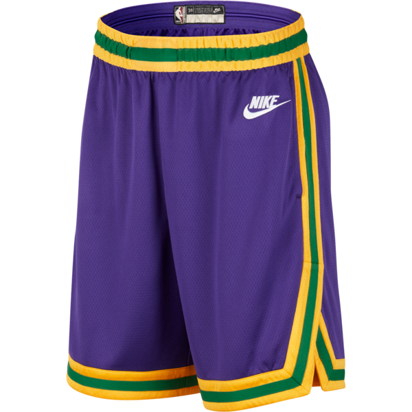 nike shorts utah jazz hardwood classics 2023/24 swingman  dri-fit nba – uomo - viola