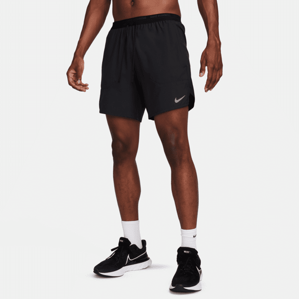 nike shorts da running 2 in 1 18 cm dri-fit  stride – uomo - nero