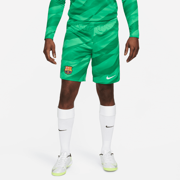 nike shorts da calcio  dri-fit fc barcelona 2023/24 stadium goalkeeper – uomo - verde