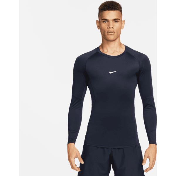 nike maglia da fitness aderente a manica lunga dri-fit  pro – uomo - blu