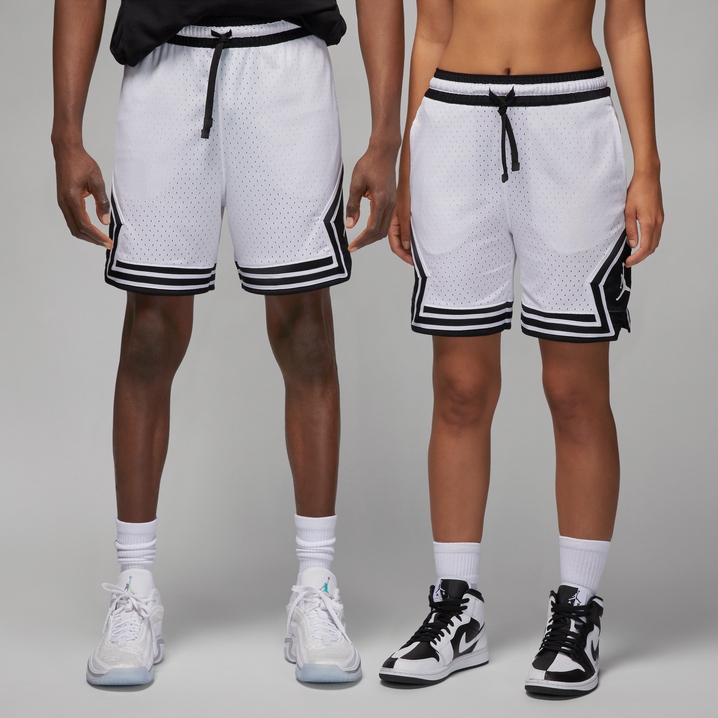 jordan shorts diamond  dri-fit sport - bianco