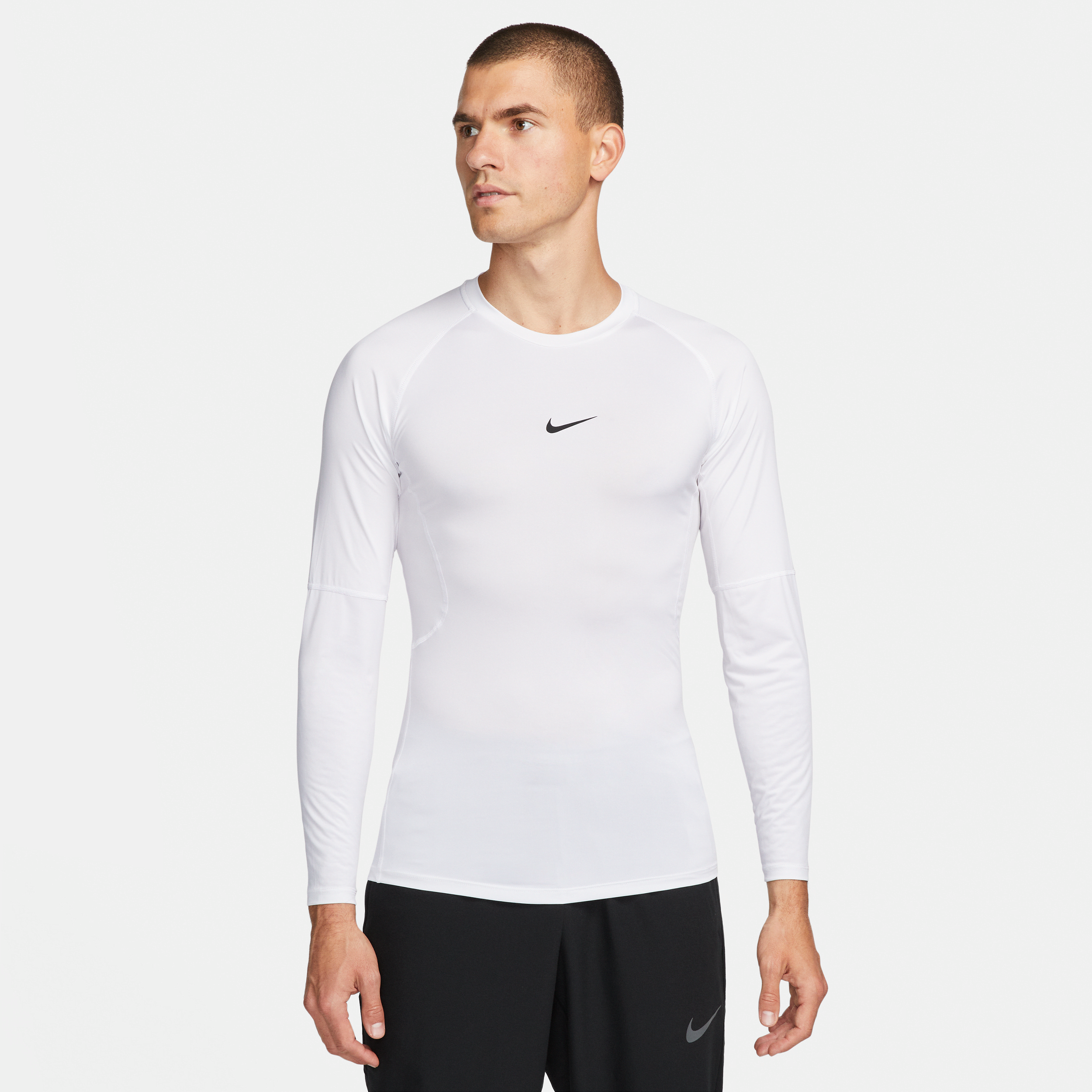 nike maglia da fitness aderente a manica lunga dri-fit  pro – uomo - bianco