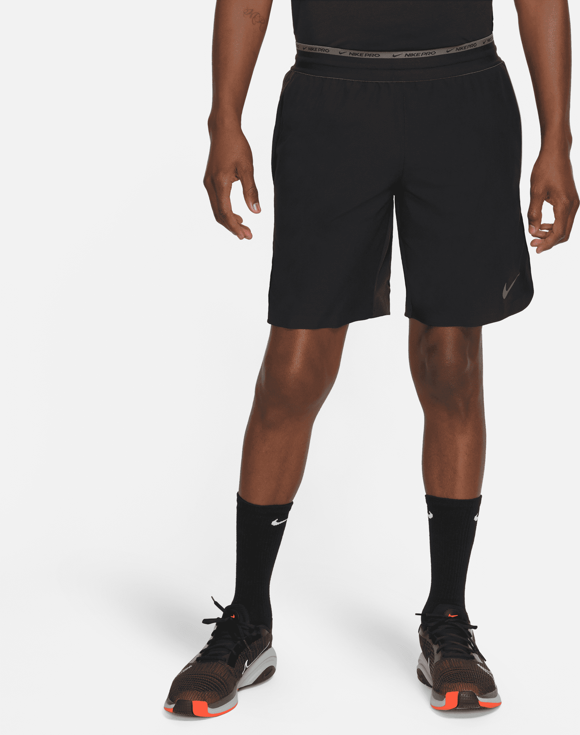 nike shorts da training non foderati 20 cm  dri-fit flex rep pro collection – uomo - nero