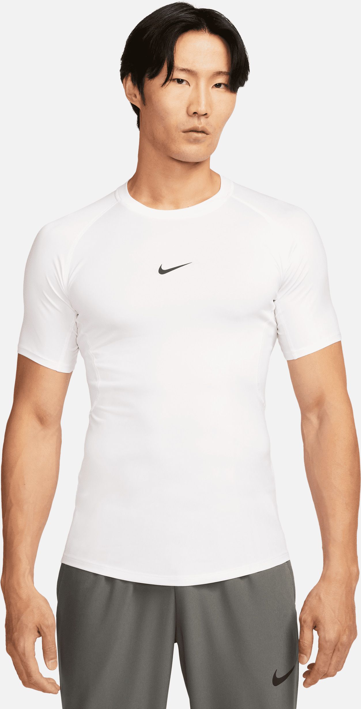 nike maglia fitness a manica corta aderente dri-fit  pro – uomo - bianco