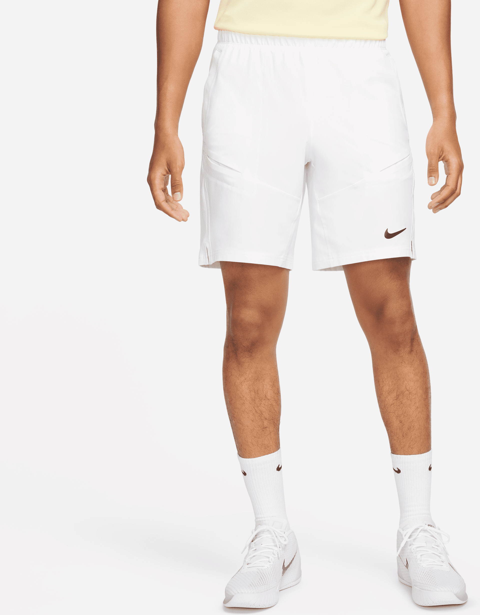 nike shorts da tennis 23 cm court advantage – uomo - bianco