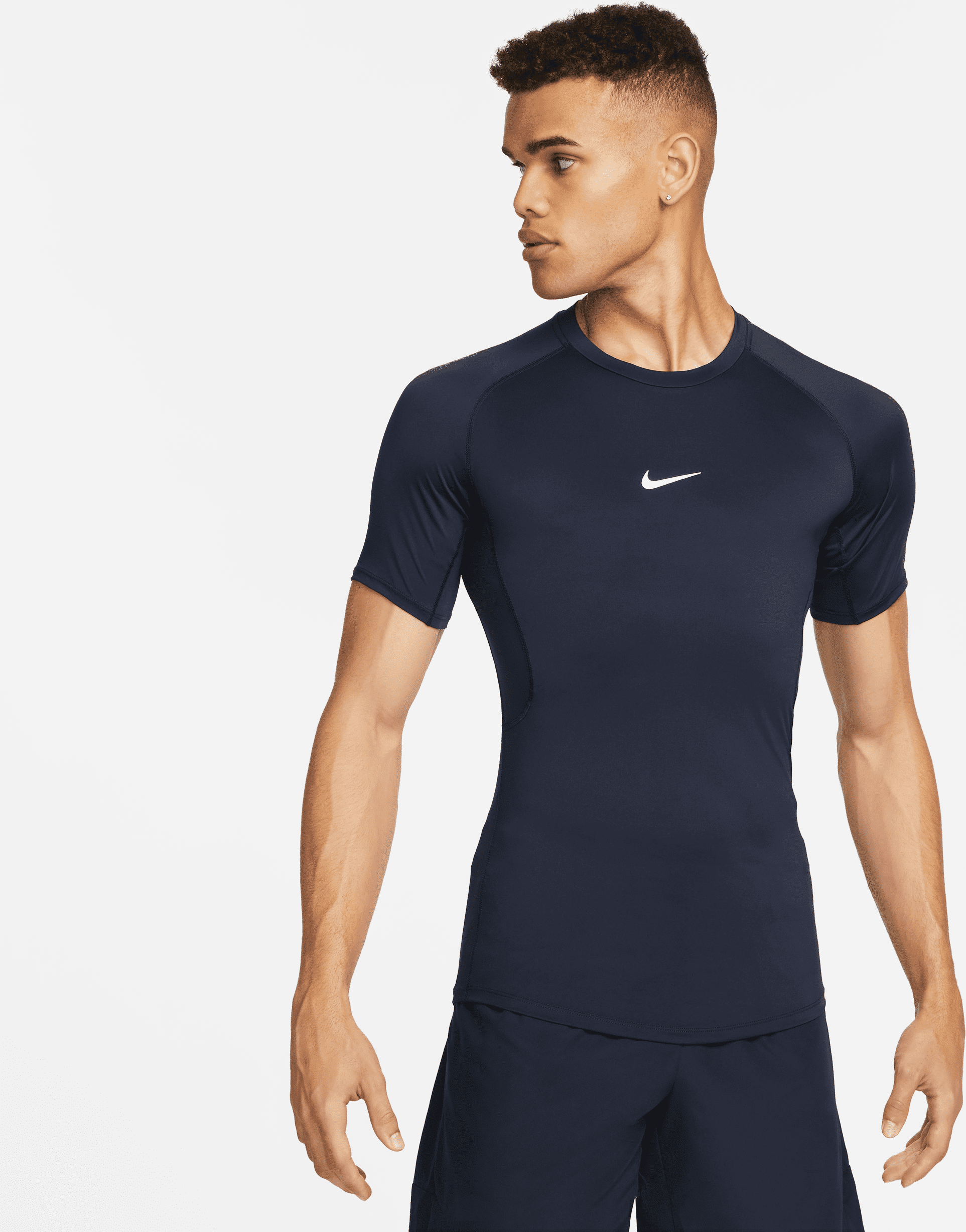 nike maglia fitness a manica corta aderente dri-fit  pro – uomo - blu