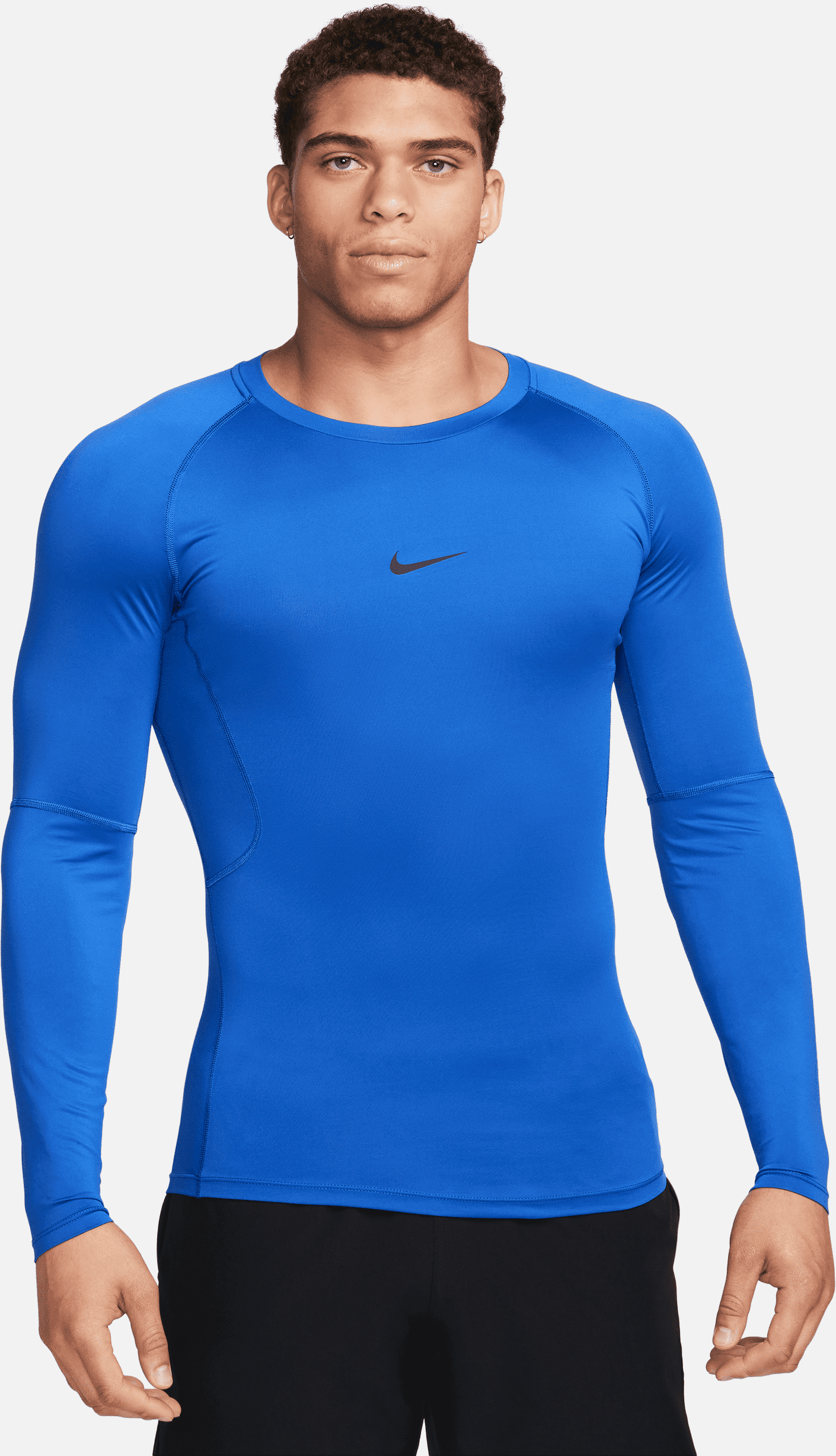 nike maglia da fitness aderente a manica lunga dri-fit  pro – uomo - blu