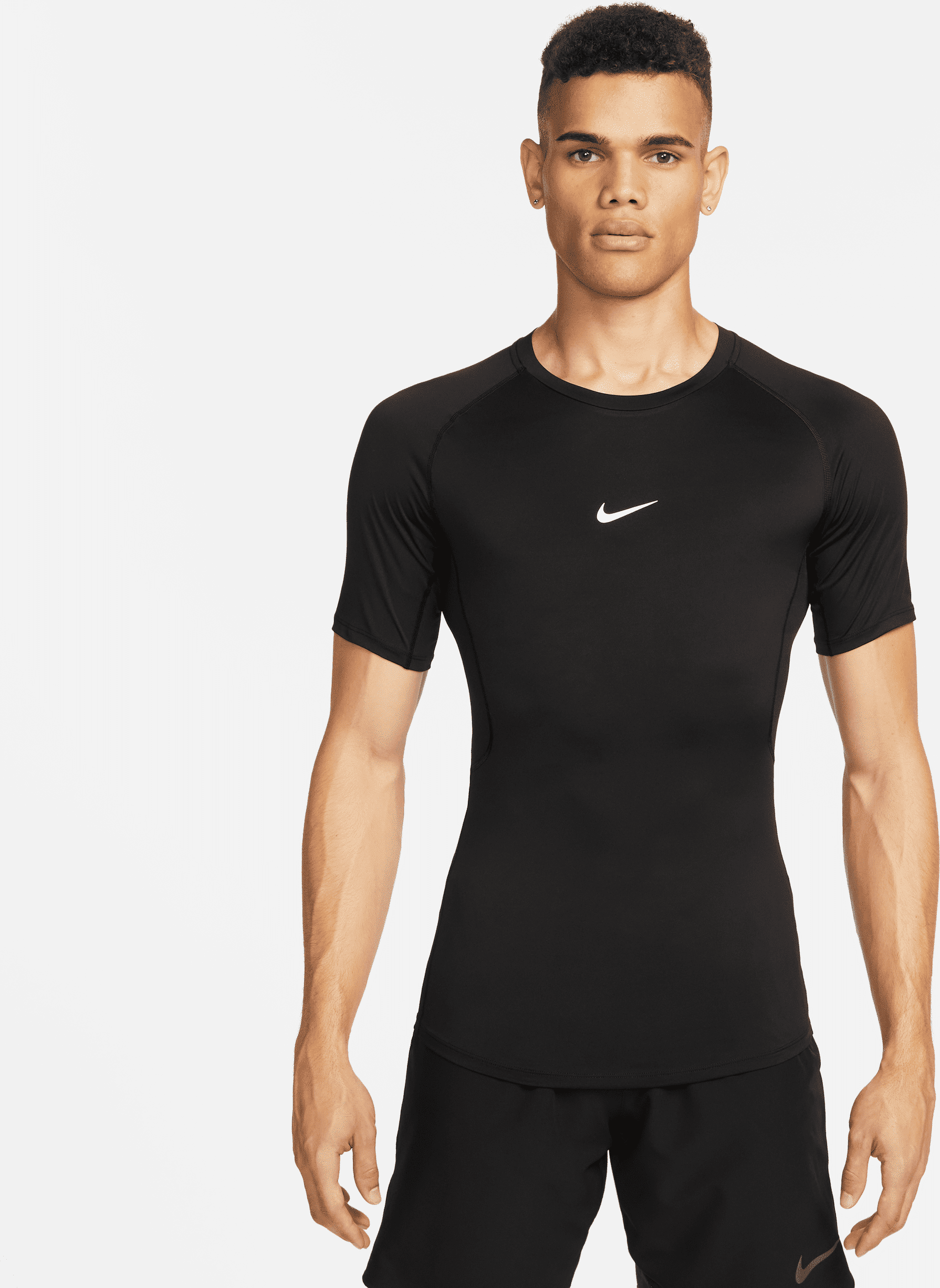 nike maglia fitness a manica corta aderente dri-fit  pro – uomo - nero