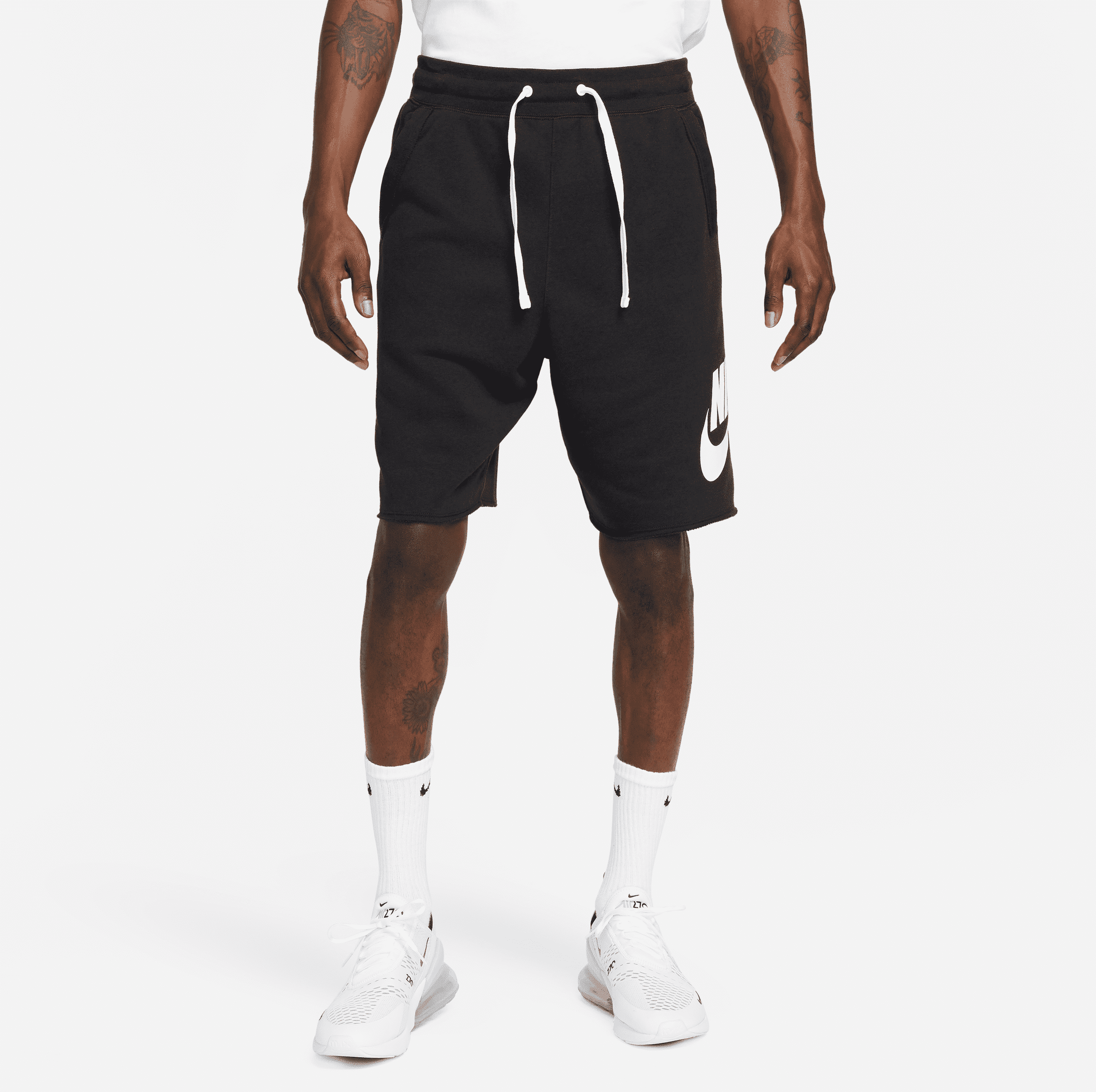 nike shorts in french terry  club alumni – uomo - nero