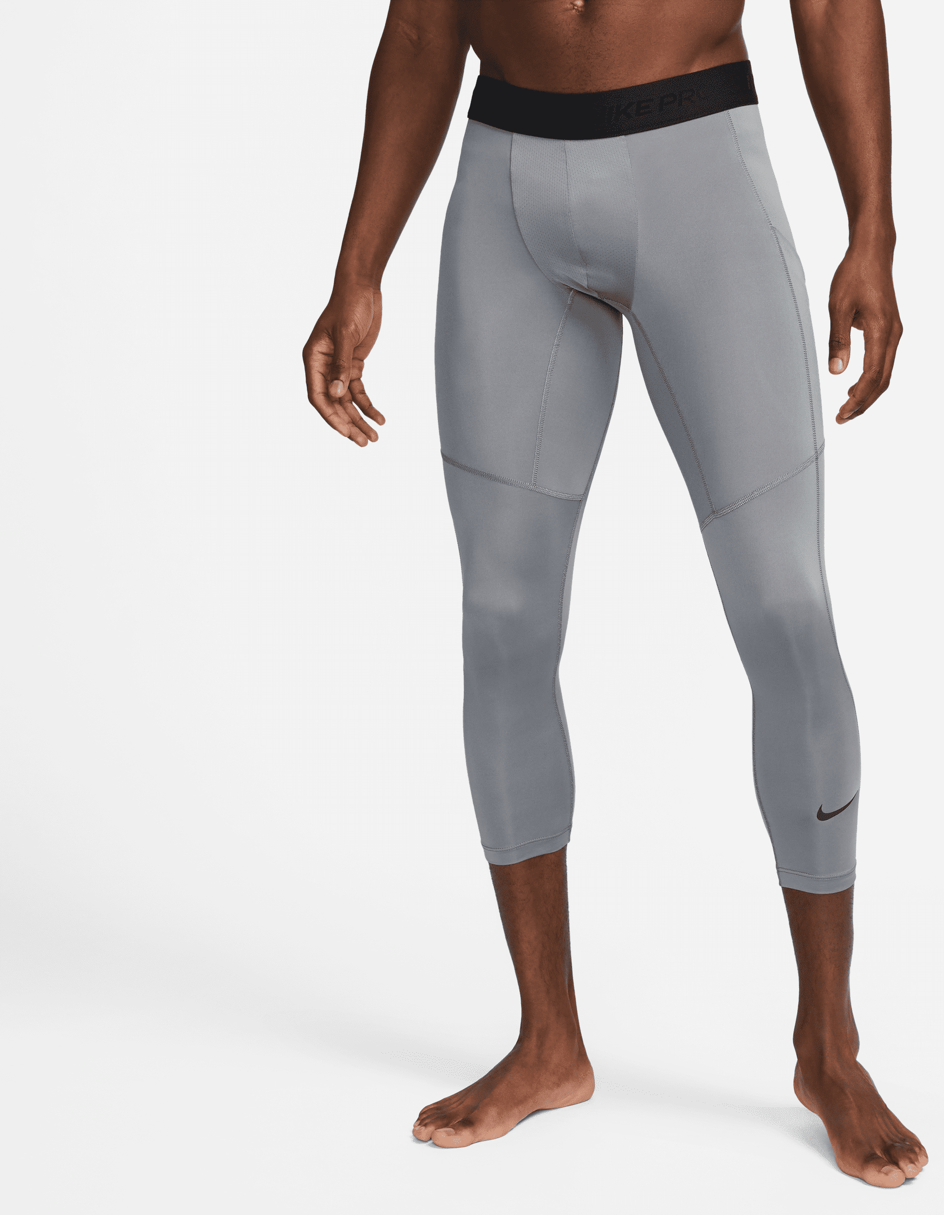 nike tights da fitness a 3/4 dri-fit  pro – uomo - grigio