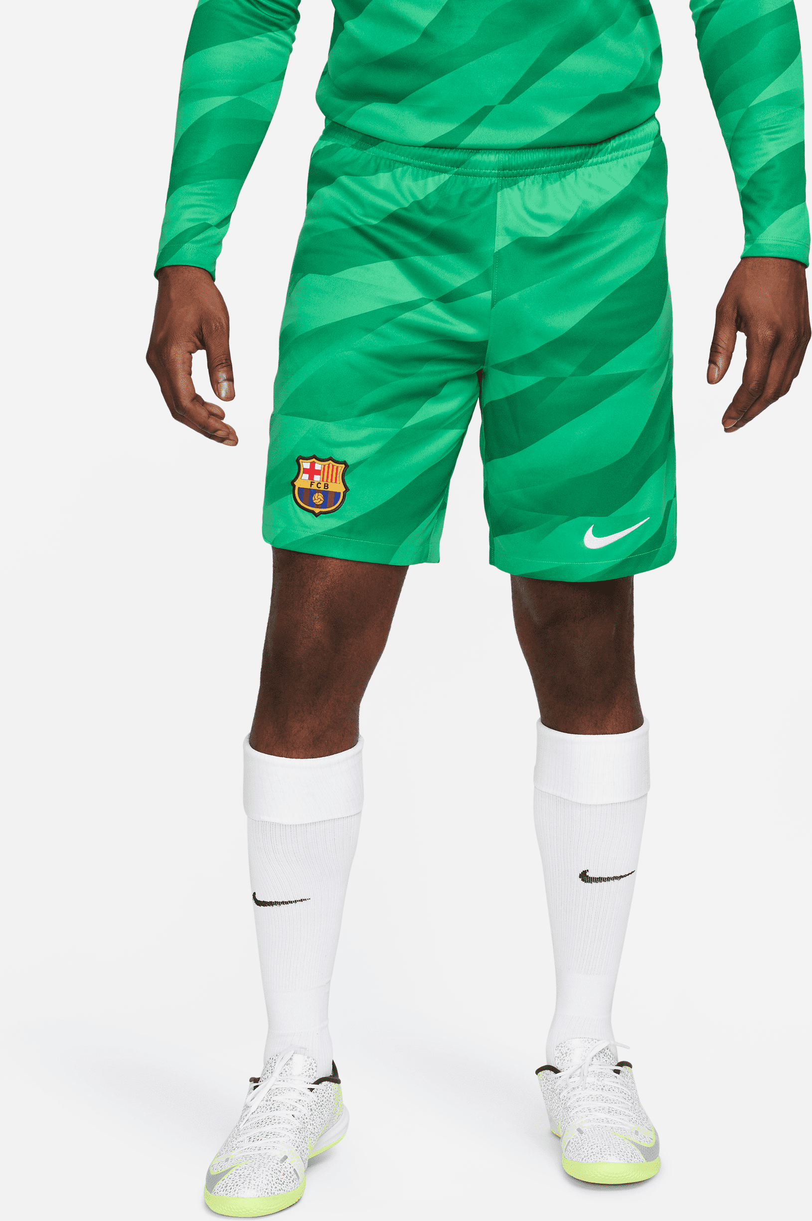 nike shorts da calcio  dri-fit fc barcelona 2023/24 stadium goalkeeper – uomo - verde