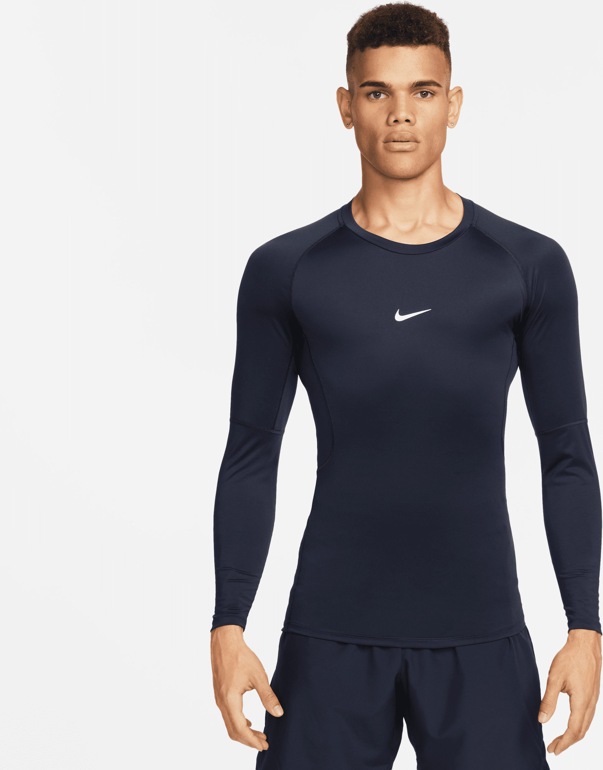 nike maglia da fitness aderente a manica lunga dri-fit  pro – uomo - blu