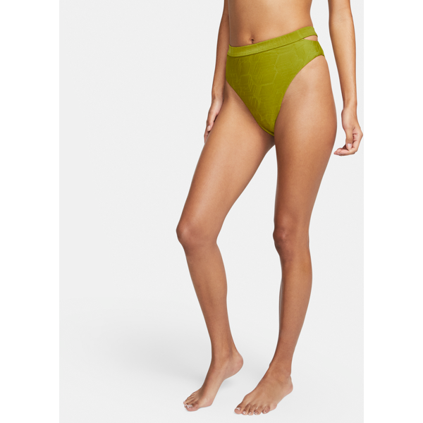 nike slip bikini a vita alta con aperture  swim – donna - verde