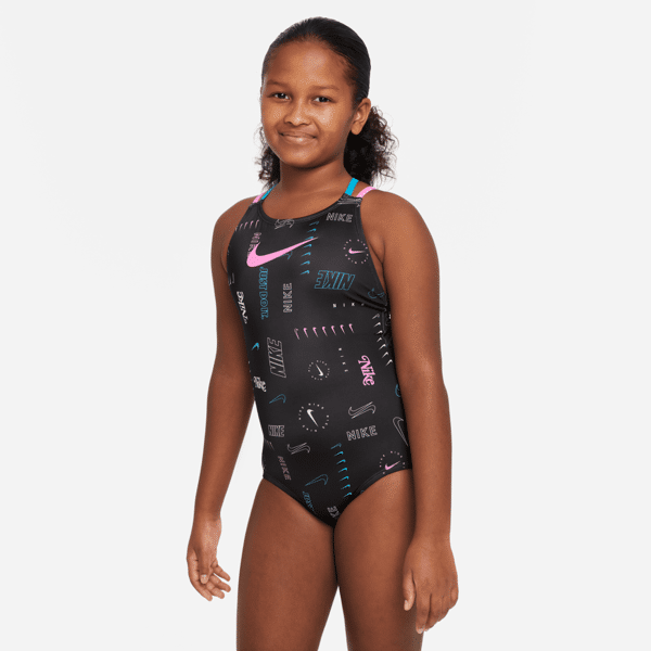 nike costume intero con doppie spalline incrociate  – ragazza - nero