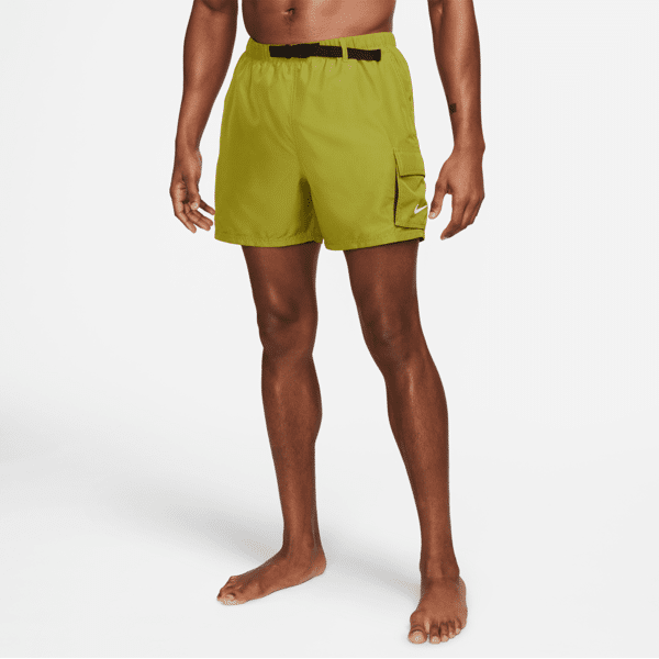 nike costume da bagno packable 13 cm con cintura  - uomo - verde