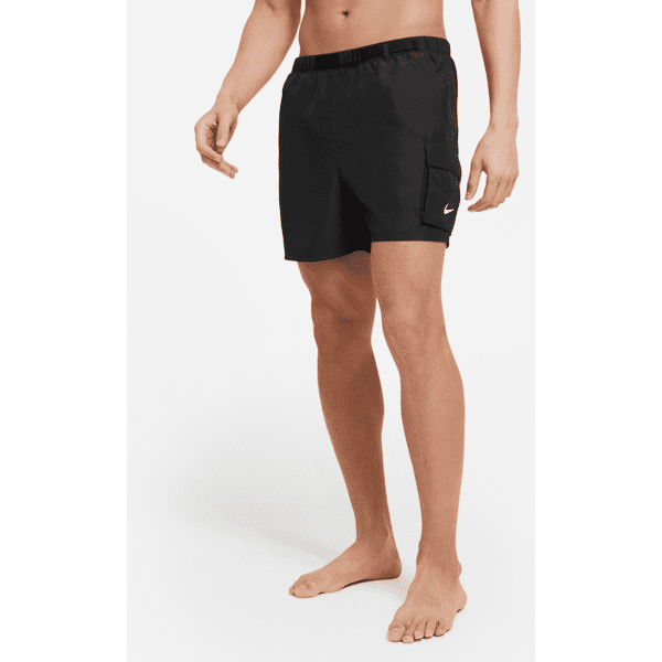 nike costume da bagno packable 13 cm con cintura  - uomo - nero