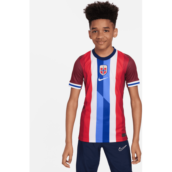 nike maglia da calcio replica  dri-fit norvegia (squadra maschile) 2024/25 stadium per ragazzo/a – home - rosso