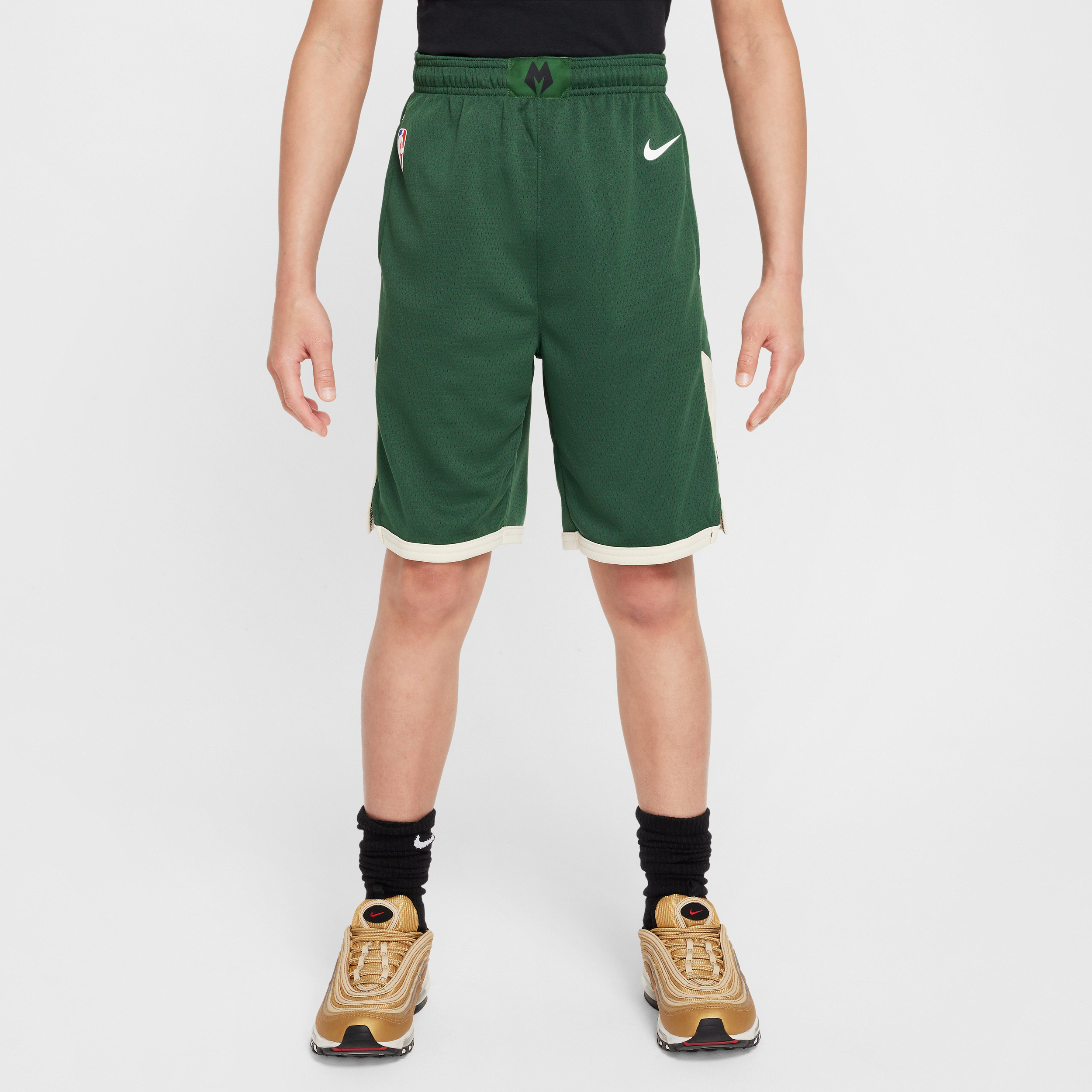 nike shorts milwaukee bucks 2023/24 icon edition swingman  nba – ragazzo - verde